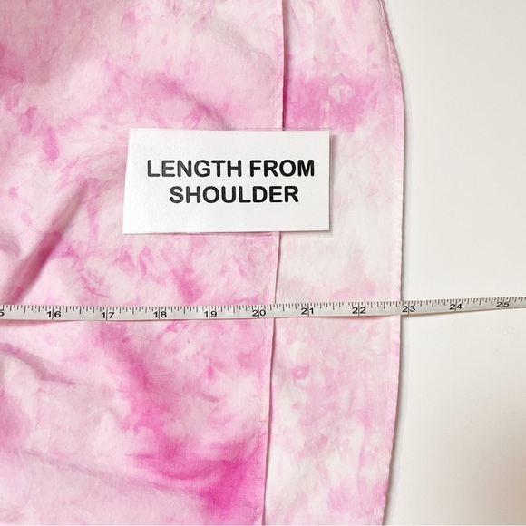 ZARA Pink Tye Dye Flowy Crop Top Large cropped blouse sleeveless ruffle boho - Picture 9 of 9